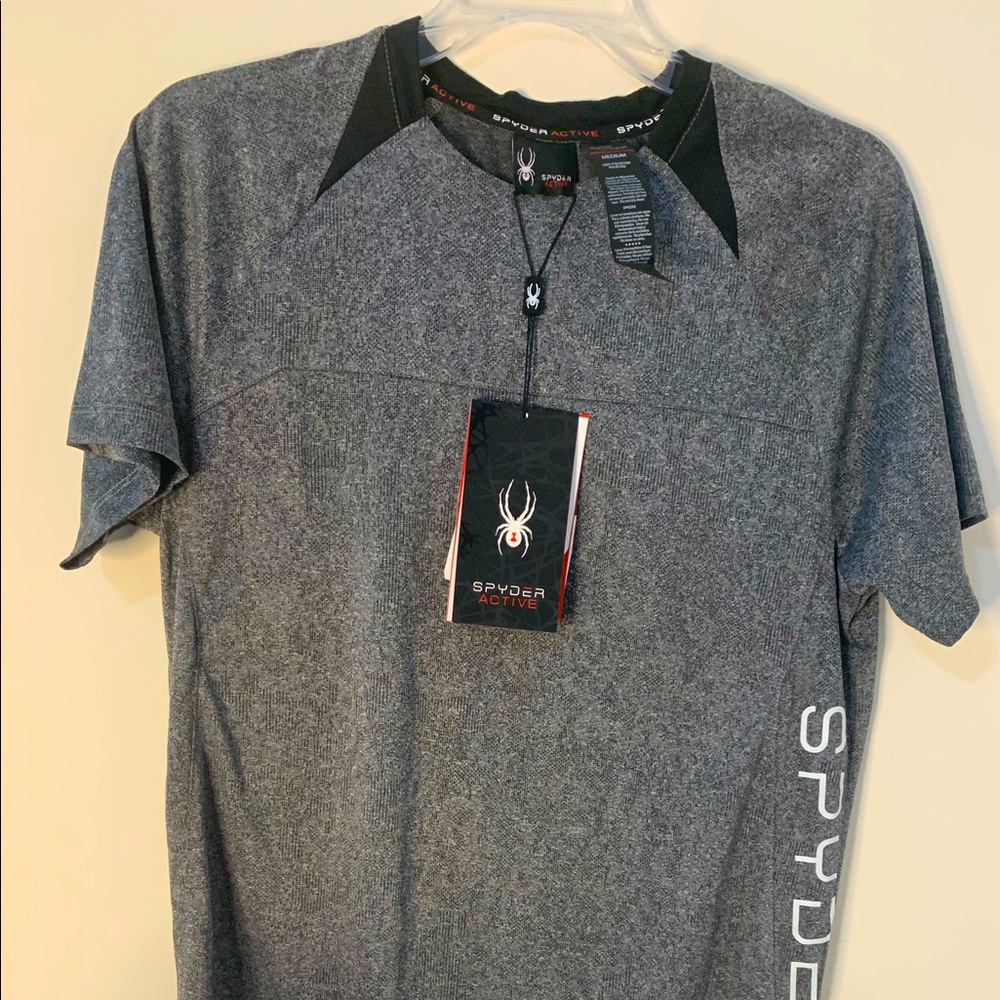 Spyder Active Grey Black Lightweight Short Sleeve T-Shirt